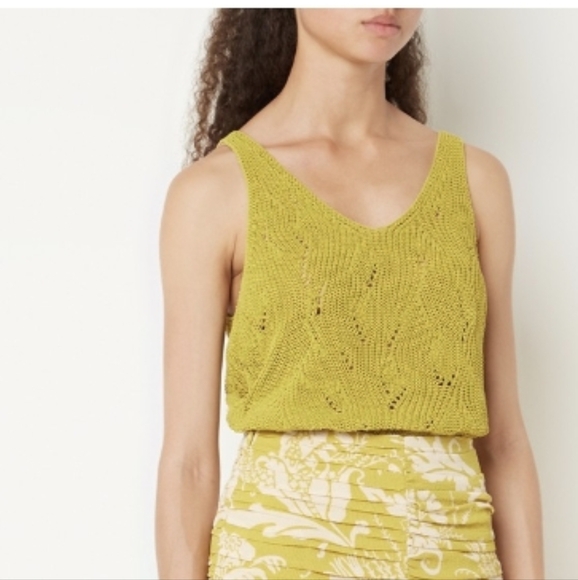 Ted Baker Women top mustard-yellow knit  tank top. - Picture 2 of 9
